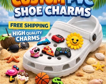 Enfeites de PVC personalizados para sapatos | Acessórios personalizados para tamancos