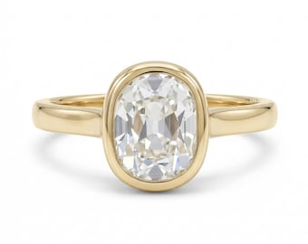 Alte Mine Kissenschliff Blumenkorb Set Diamant Ring | 1900er Victorian Era Lab Diamant Brautring | Filigran Solitär Lünette Ring