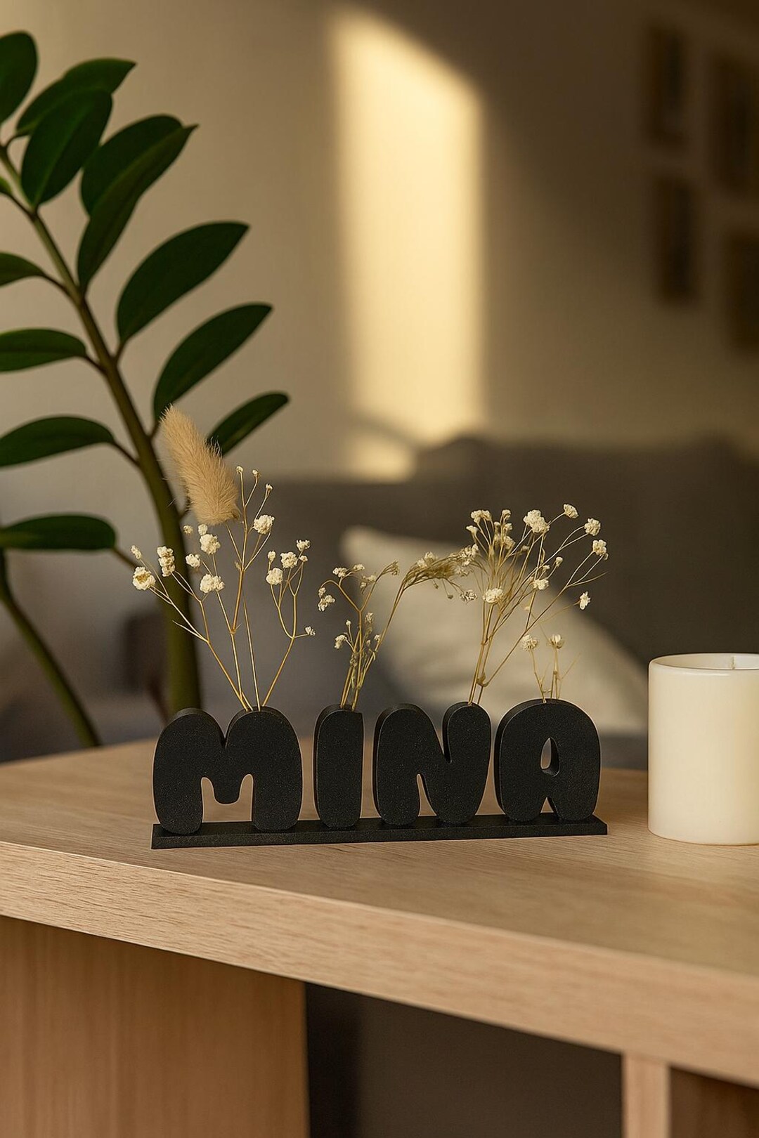 Personalization Stand Nameplate | Text Stand | Personalized Stand With Holes for Dried ...
