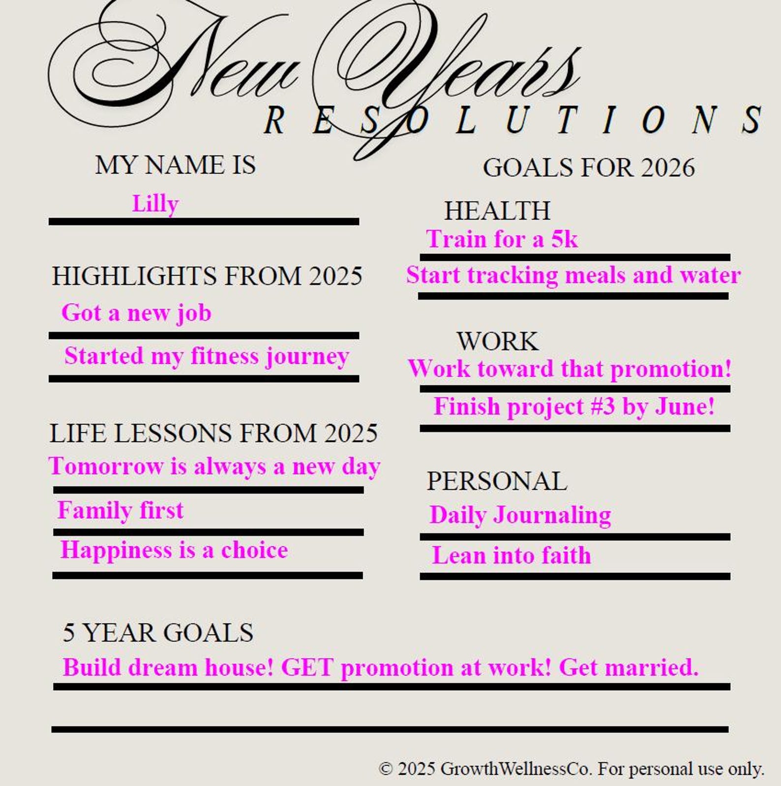 2026 New Year's Resolution Vision Board (digital Download!) - Etsy