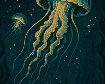 Fondo de pantalla de medusas costeras para iPhone / Descarga digital instantánea / Pantalla de bloqueo del océano / Soundside Collective