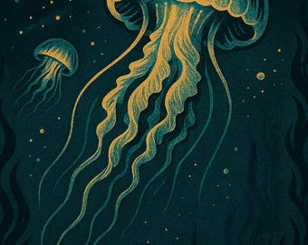 Fondo de pantalla de medusas costeras para iPhone / Descarga digital instantánea / Pantalla de bloqueo del océano / Soundside Collective