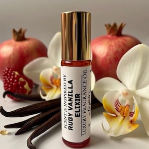 Robijn vanille-elixer parfumolie - 10 ml juweelkleurige granaatappel, muskusgenot, handgemaakte lekkernij