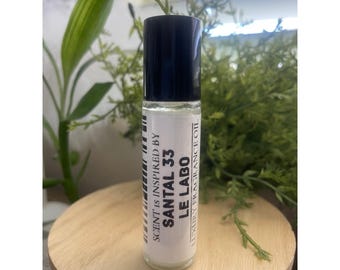 Aceite perfumado roll-on inspirado en Santal 33, 10 ml / Réplica de Le Labo / Lujo de larga duración