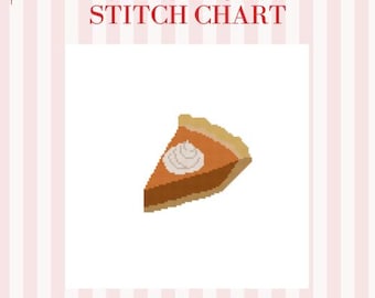 Pumpkin Pie Needlepoint Pattern PDF | 8x8 Stitch Chart for 18 Mesh Canvas | Fall Dessert Needlepoint Design | Thanksgiving Kitchen Art