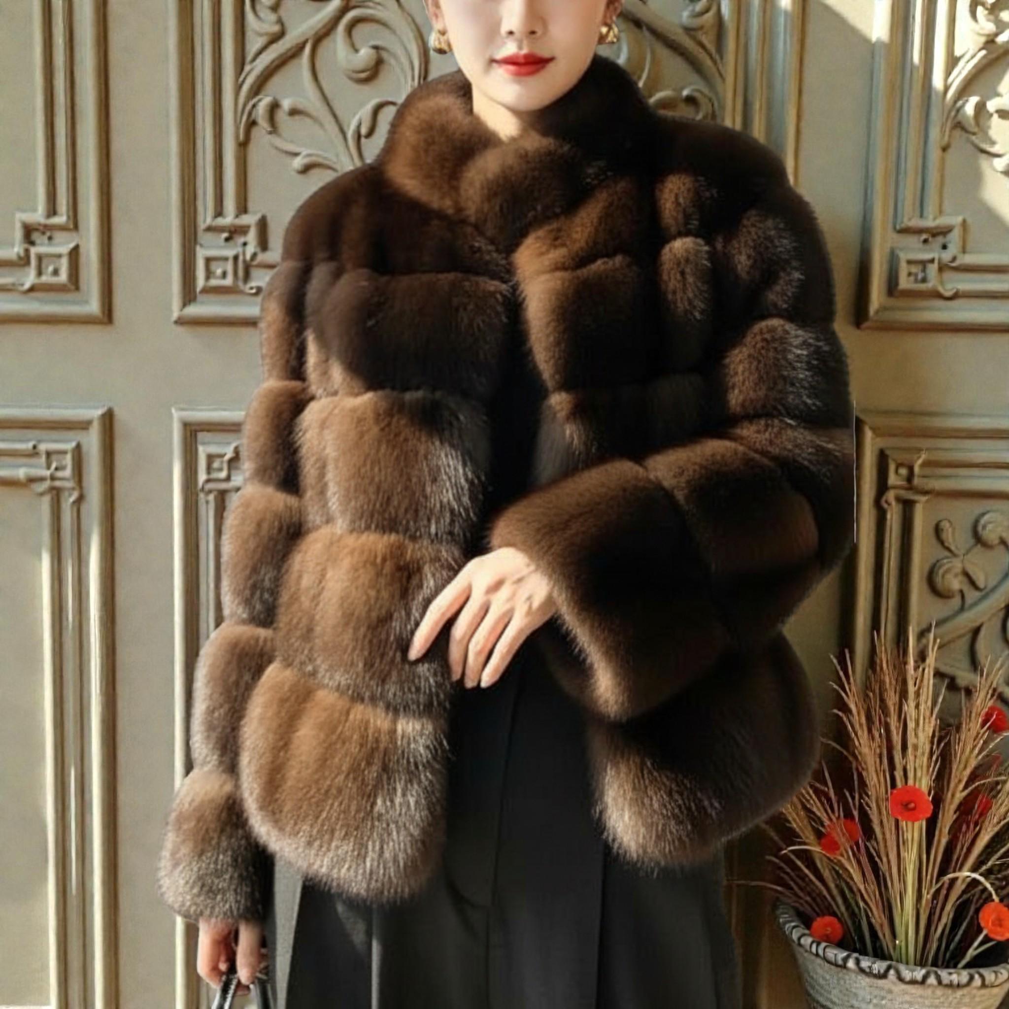 Manteau En Vison Noir Taille S - Long, Doublure Fourrure, Occasion Formelle Ou Décontractée, Neuf Avec Imperfections
