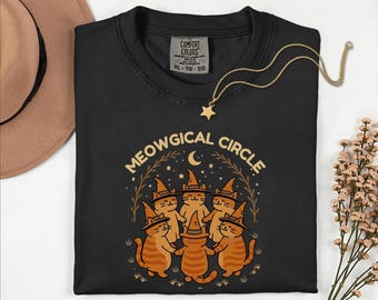 Comfort Colors Witchy Cat-shirt, Meowgical Feline Coven-T-shirt