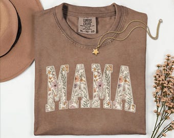 Camiseta floral para mamá Comfort Colors ®, regalo para mamá, camiseta retro para mamá, regalo del día de la madre, camiseta vintage a cuadros para mamá, camiseta de regalo para mamá.