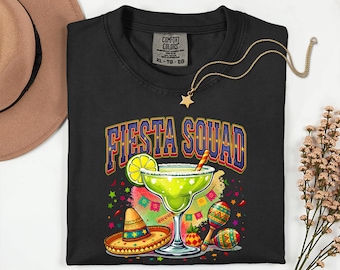 Comfort Colors® Fiesta Squad Shirt, Cinco De Mayo Margarita Tee, Mexican Fiesta Party Shirt, Sombrero Taco Tuesday Fiesta Tee