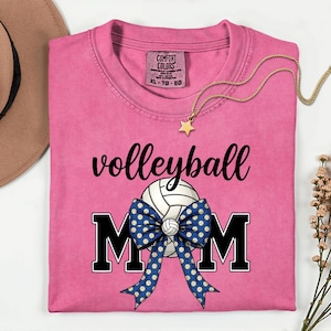 Camiseta Comfort Colors® para mamás de voleibol, camiseta deportiva para mamás, camiseta con lazo de voleibol, linda camiseta deportiva para mamás, camiseta para mamás para el día del partido. imagen 3