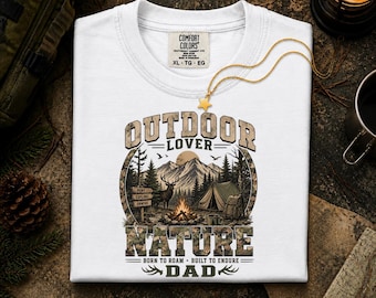 Outdoor Lover Dad Shirt, Nature Dad Tee, Comfort Colors® Camping Dad Gift, Hunting Hiking Shirt, Adventure Dad Fathers Day Gift