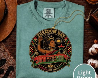 Freedom Day Juneteenth-shirt, Comfort Colors® Black Excellence-T-shirt, African Pride grafisch shirt, zwarte geschiedenistop 19 juni