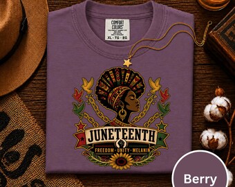 Juneteenth Freedom Unity Melanin Shirt, Comfort Colors® Black History T-shirt, African Heritage grafisch shirt, Freedom Day 19 juni top