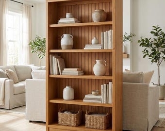 DIY Bookshelf Plans PDF | Modern Farmhouse 36×72 | Step-by-Step Woodworking Instructions | Beginner Friendly Digital Download