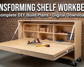 Transforming Workbench Plans PDF | DIY Space Saving Shelving (Digital Download)