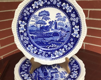 Copeland Spode's Tower Blue 10 3/4 Inch Dinner Plate (New stamp)