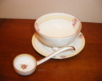 Vintage Nippon Hand-painted Mayonnaise set