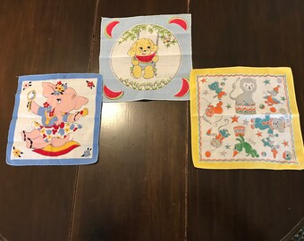 Set of 3 Cotton Childrens' Handkerchiefs