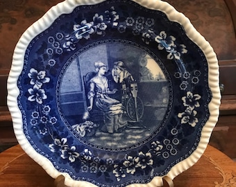 Blauer Transferware Teller von Copeland and Son's, England