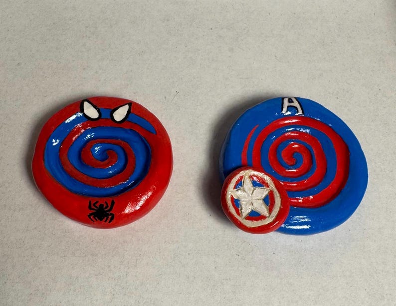 Captain Worry Spider Man & Captain America Worry Stones - Etsy