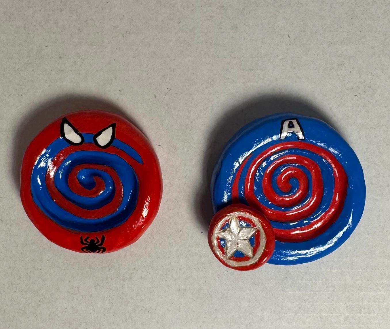 Captain Worry Spider Man & Captain America Worry Stones - Etsy
