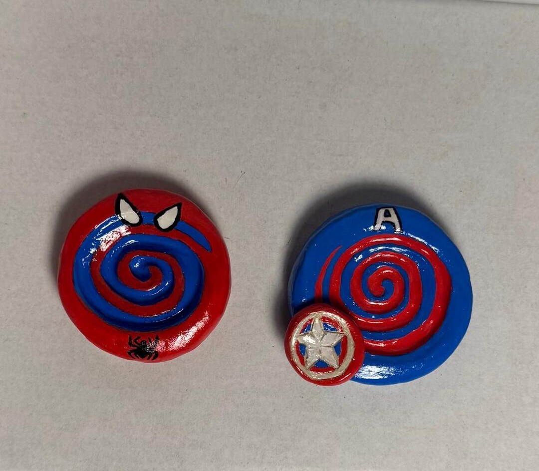 Captain Worry Spider Man & Captain America Worry Stones - Etsy