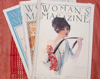 Lotto di 3 riviste femminili d'epoca del 1911 e del 1912 - Moda e abbigliamento d'epoca New York