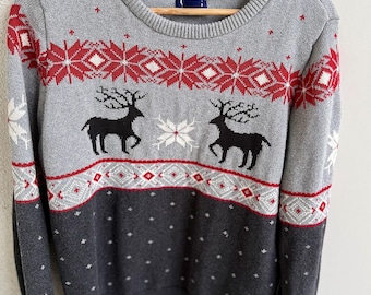 Y2K Chaps by Ralph Lauren Heritage Fair Isle Reindeer Sweater