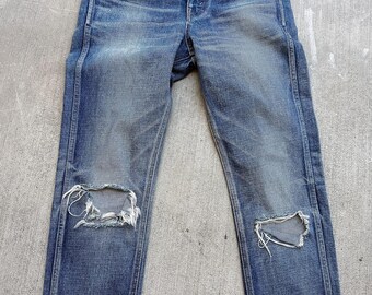 Celine Distressed Straight Leg Jeans Size 29 Made in Japan