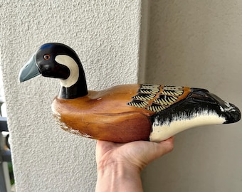 Hand-Painted Wooden Goose Duck Decoy