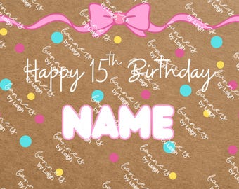 Happy Birthday Editable Canva Party Banner Template | Customizable Design