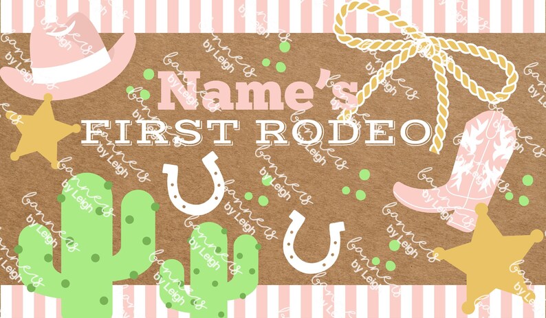Pro Rodeo Banner First Rodeo Editable Canva Party Banner Template | Customizable Design ...