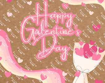 Galentine's Day Editable Canva Party Banner Template | Customizable Design