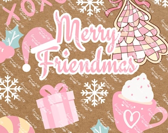 Frohe Friendmas bearbeitbare Canva Party Banner Vorlage | Anpassbares Design