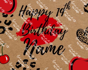 Plantilla editable para banner de fiesta de cumpleaños con estampado de leopardo en Canva / Diseño personalizable