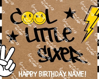 Cool Little Dude Party Banner | Editable Canva Template
