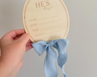 He’s Here Hospital Stat Sign - Photo Prop