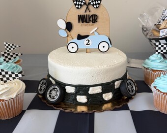 Race Car Birthday Cake Topper