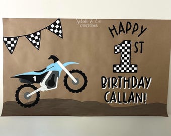 Custom 5ft Painted Banner - Dirtbike Theme