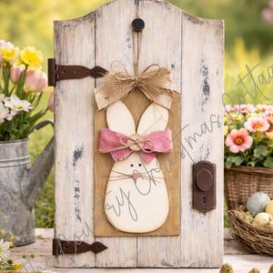 DIY Wood Kit – Primitive Spring Accent Tag | Interchangeable Door & Shutter Decor | Primitive Bunny Kit | Primitive Decor | Easter DIY