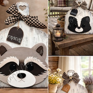 Primitive DIY Wood Kit Bundle – Fox, Skunk & Raccoon Breadboards | Woodland Animal DIY Kit | Primitive Farmhouse Decor | Forest Animals