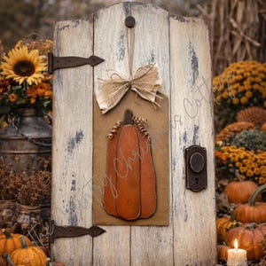 Primitive Fall Pumpkin Accent Tag SVG | Interchangeable Door & Shutter Decor | Laser Cut File | Digital Download