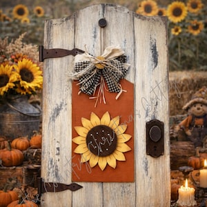 Primitive Sunflower Accent Tag SVG | Interchangeable Door & Shutter Decor | Laser Cut File | Digital Download