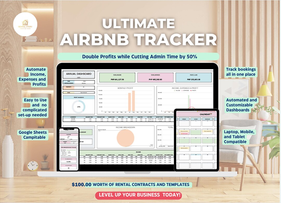 Host Rotation Tracker Airbnb Tracker Template (PDF) | Vacation Rental, Income Calculator ...