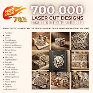 Pacchetto di 700.000 disegni tagliati al laser in formato SVG vettoriale (download digitale)