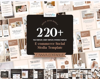 220+ Beige Canva Templates: E-commerce Social Media Kit (Digital Download)