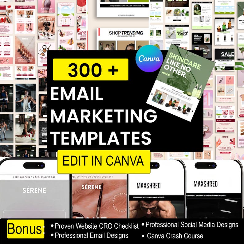 Email Marketing Templates Canva Business Collection Digital Download Bundle Marketing Resources Professional Designs Beauty Business Templates Skincare Business Templates Fitness Email Designs Retail Newsletter Templates Canva Compatible