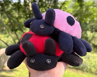 Handmade Ladybug Plushie, Weighted stuffed animal