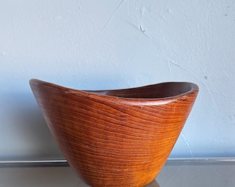 Vintage MCM Danish Teak Handturned Wood Bowl
