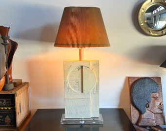 Modern Cast Plaster Lamp by Casual Lamps of California, 1988